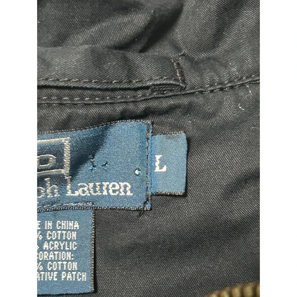 Polo Ralph Lauren Mens Large Blue Hybrid Fleece Full Zip Hoodie Jacket RL - IW